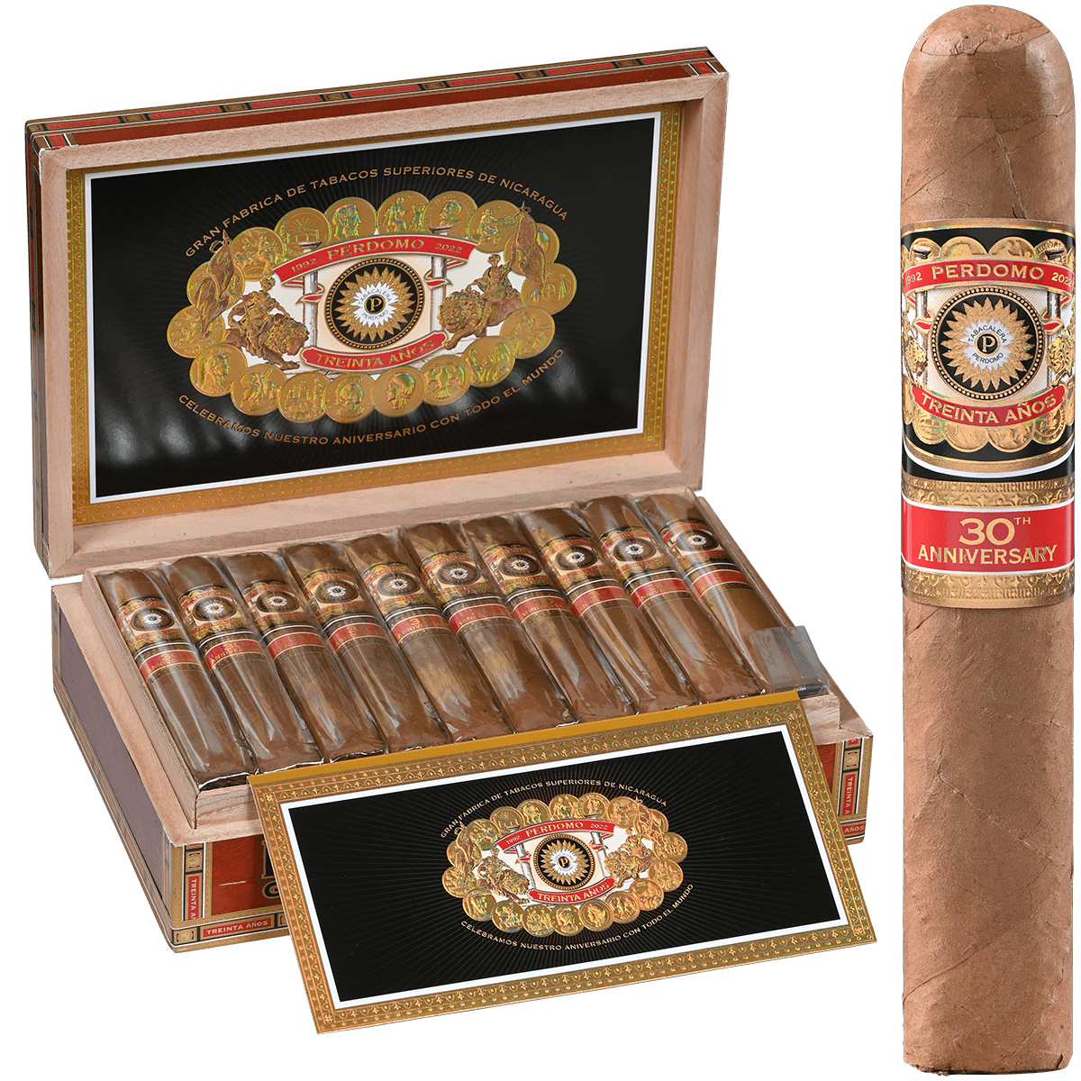 Perdomo 30Th Anniversary Connecticut Gordo 30 Ct. Box 6.00X60