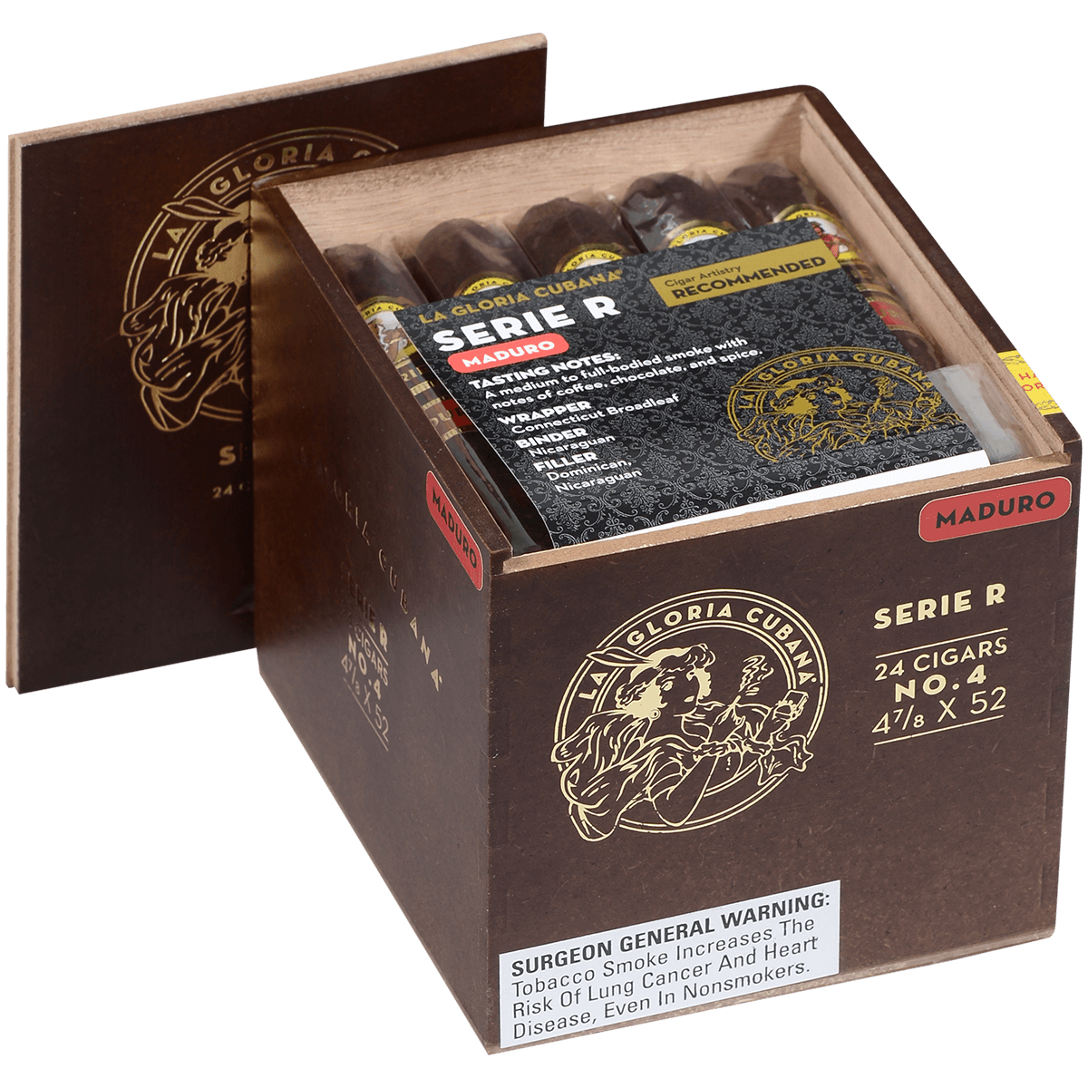 La Gloria Cubana Serie R No. 4 Maduro 24 Ct. Box 4.88X52