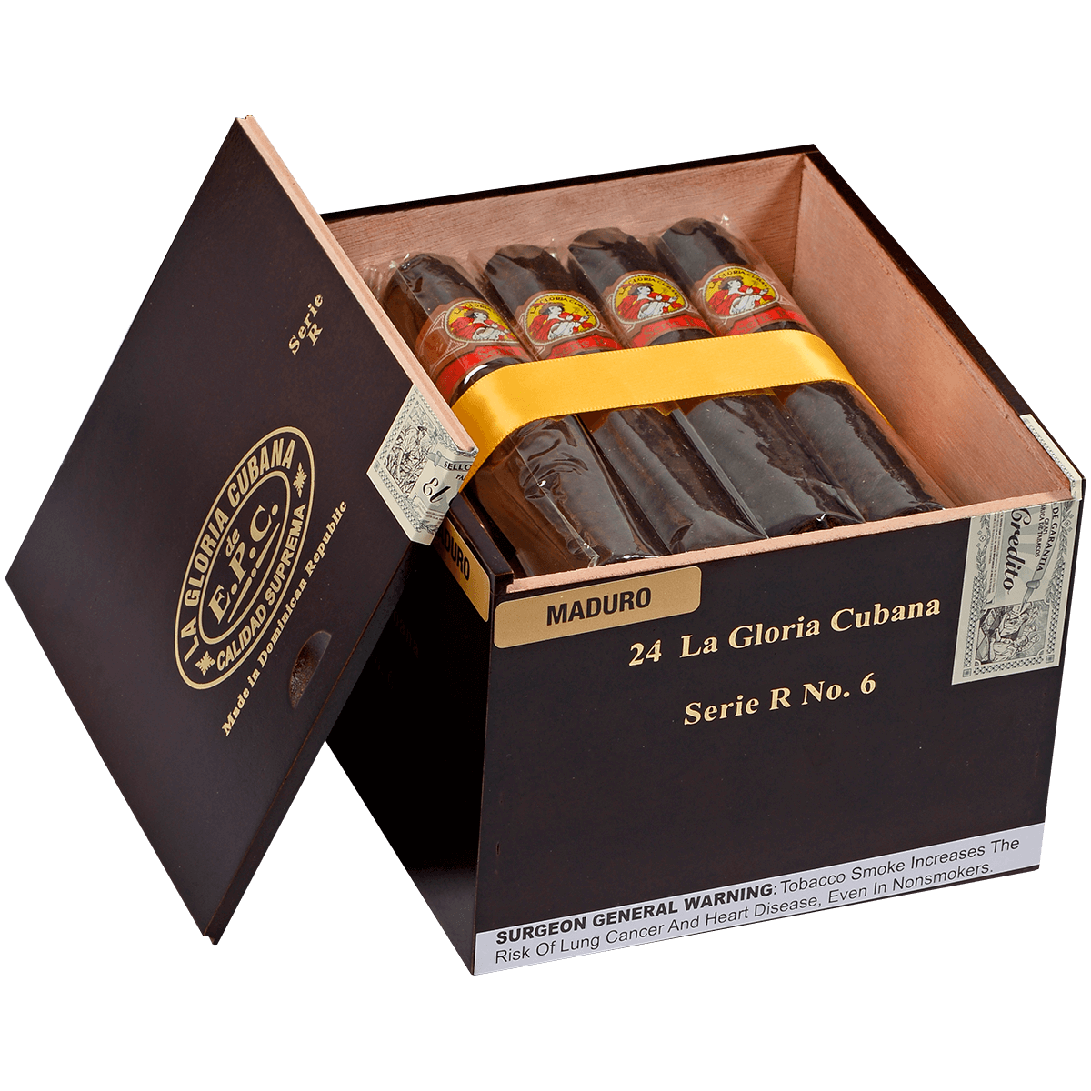 La Gloria Cubana Serie R No. 6 Maduro 24 Ct. Box 5.88X60