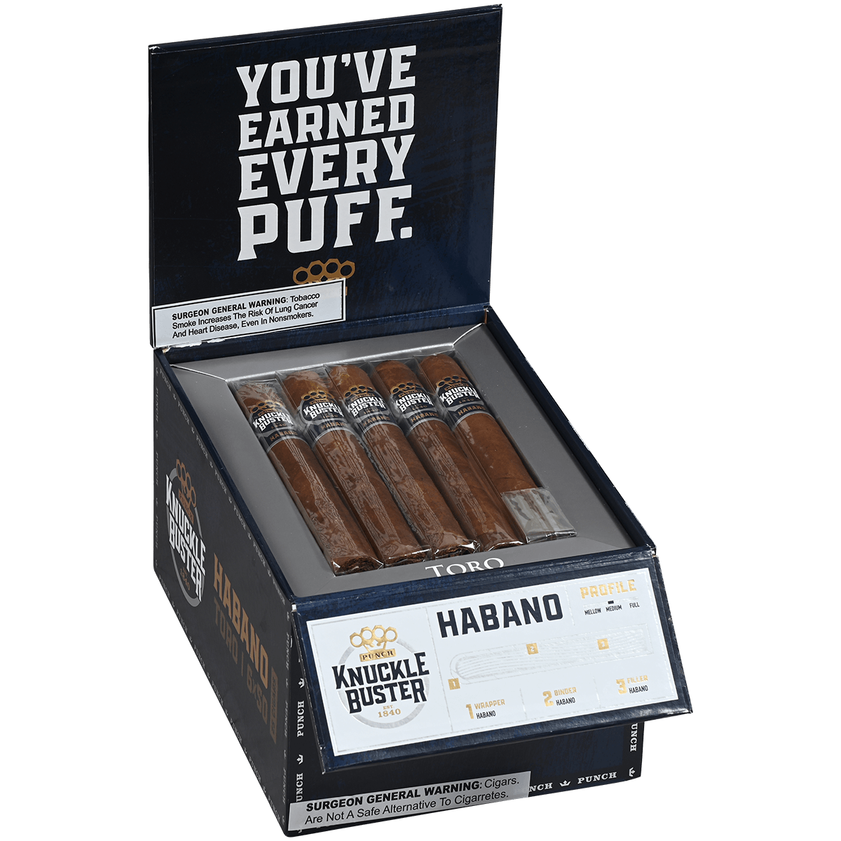 PUNCH KNUCKLE BUSTER HABANO TORO 6x50 25 CT. BOX