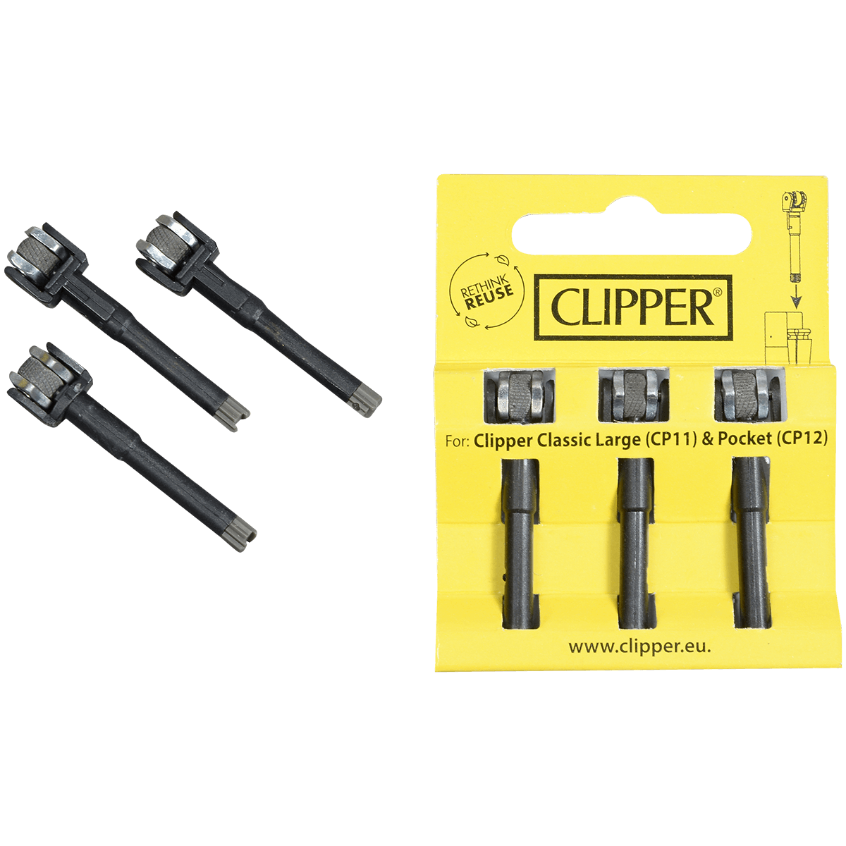 Clipper 3 Pk Flint System Blister 12Ct Display Cp11 Cp12