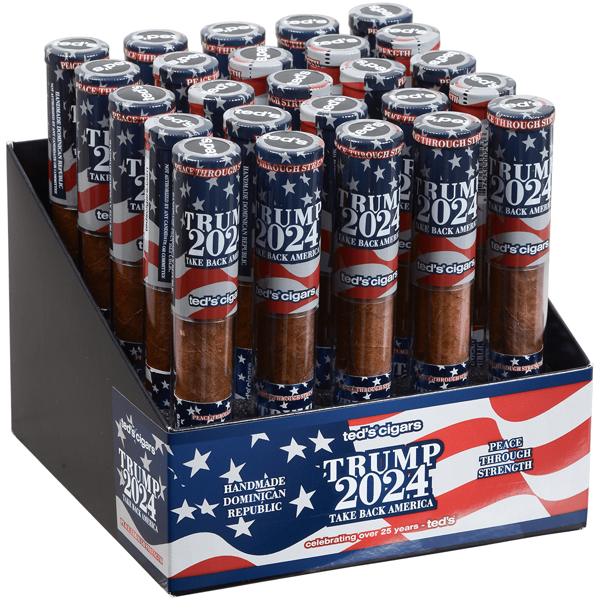 The Presidential Cigar (Trump 2024) By Ted'S Cigars Glass Tubes 25 Ct. 6.00X50