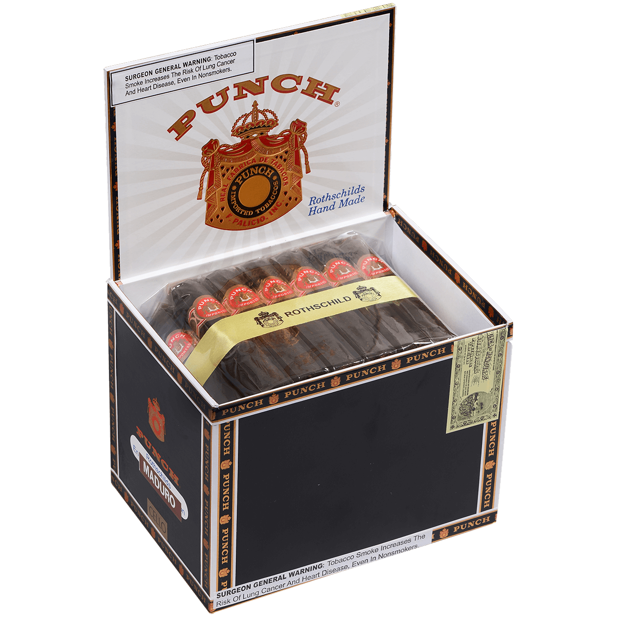 Punch Rothschilds Maduro/Maduro Cello 50 Ct. Box 4.50X50