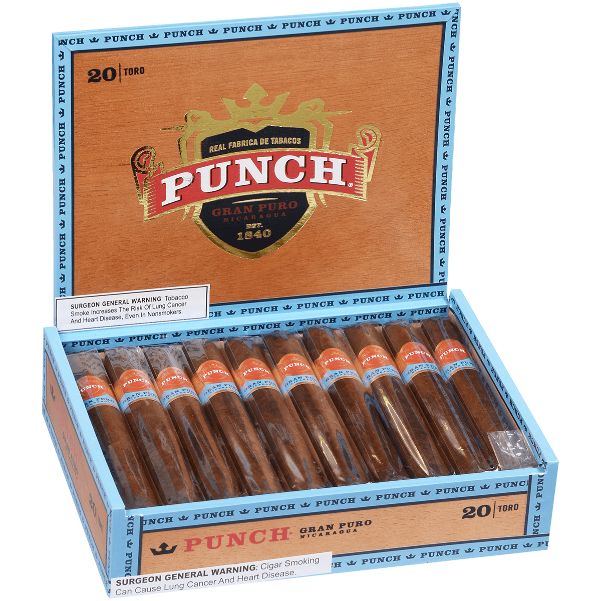 Punch Gran Puro Nicaragua Toro 20 Ct. Box 6.00X54