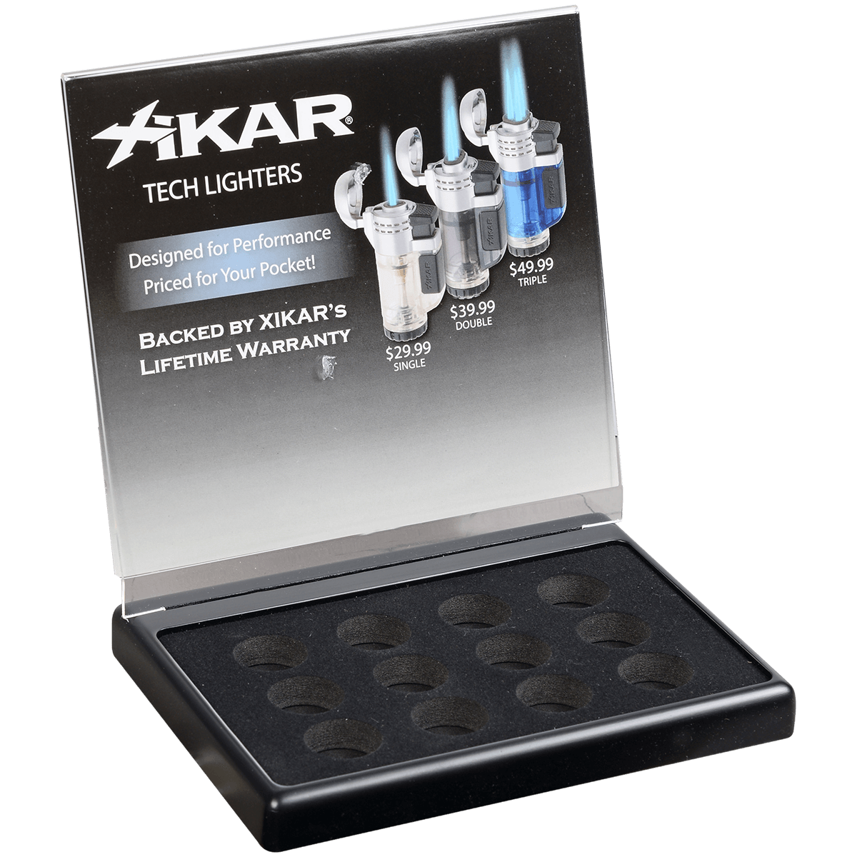PROMO XIKAR TECH LIGHTER COUNTERTOP COMPACT DISPLAY BOX holds 12ct lighters not included