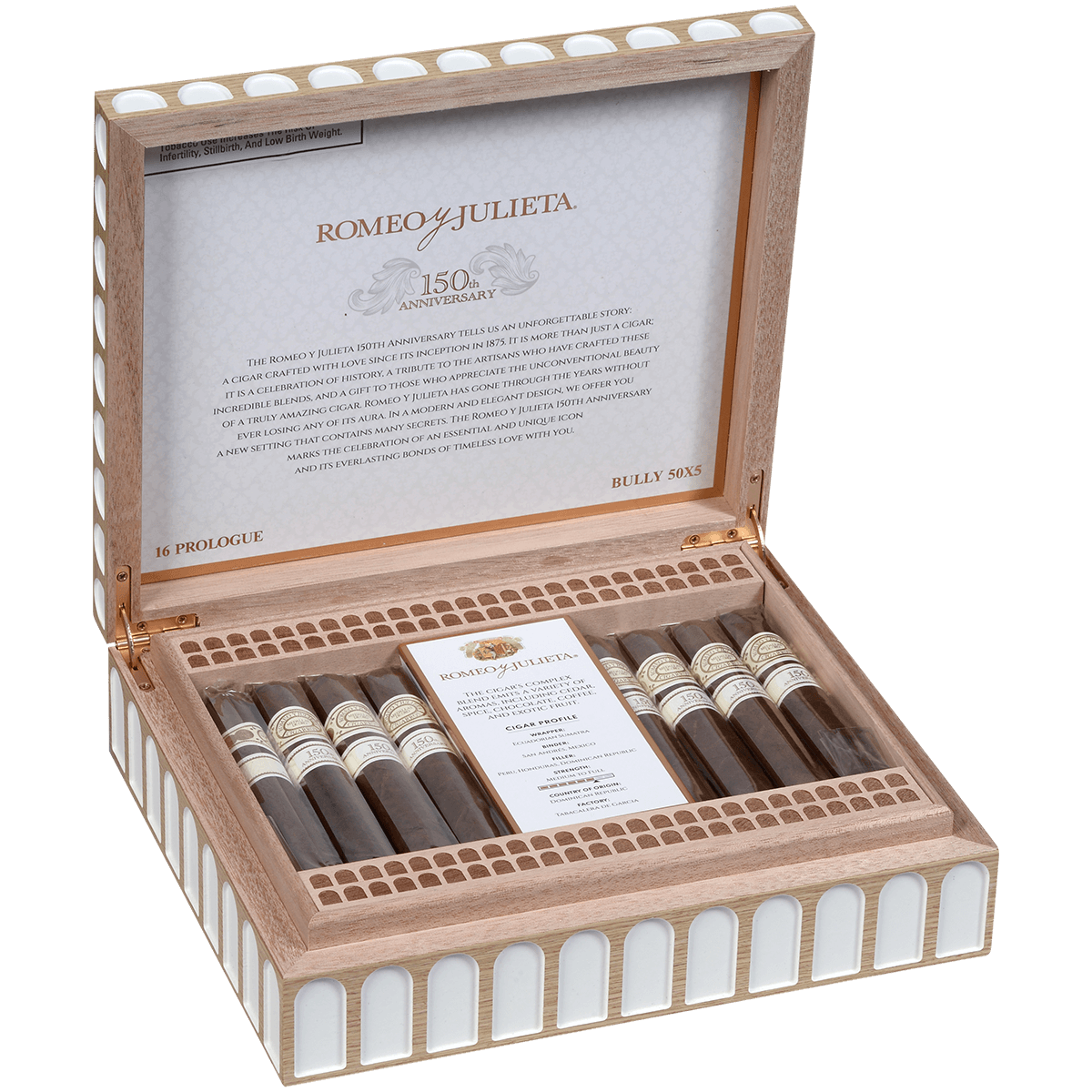 Romeo Y Julieta 150Th Anniversary Prologue 16 Ct. Box 5.00X50
