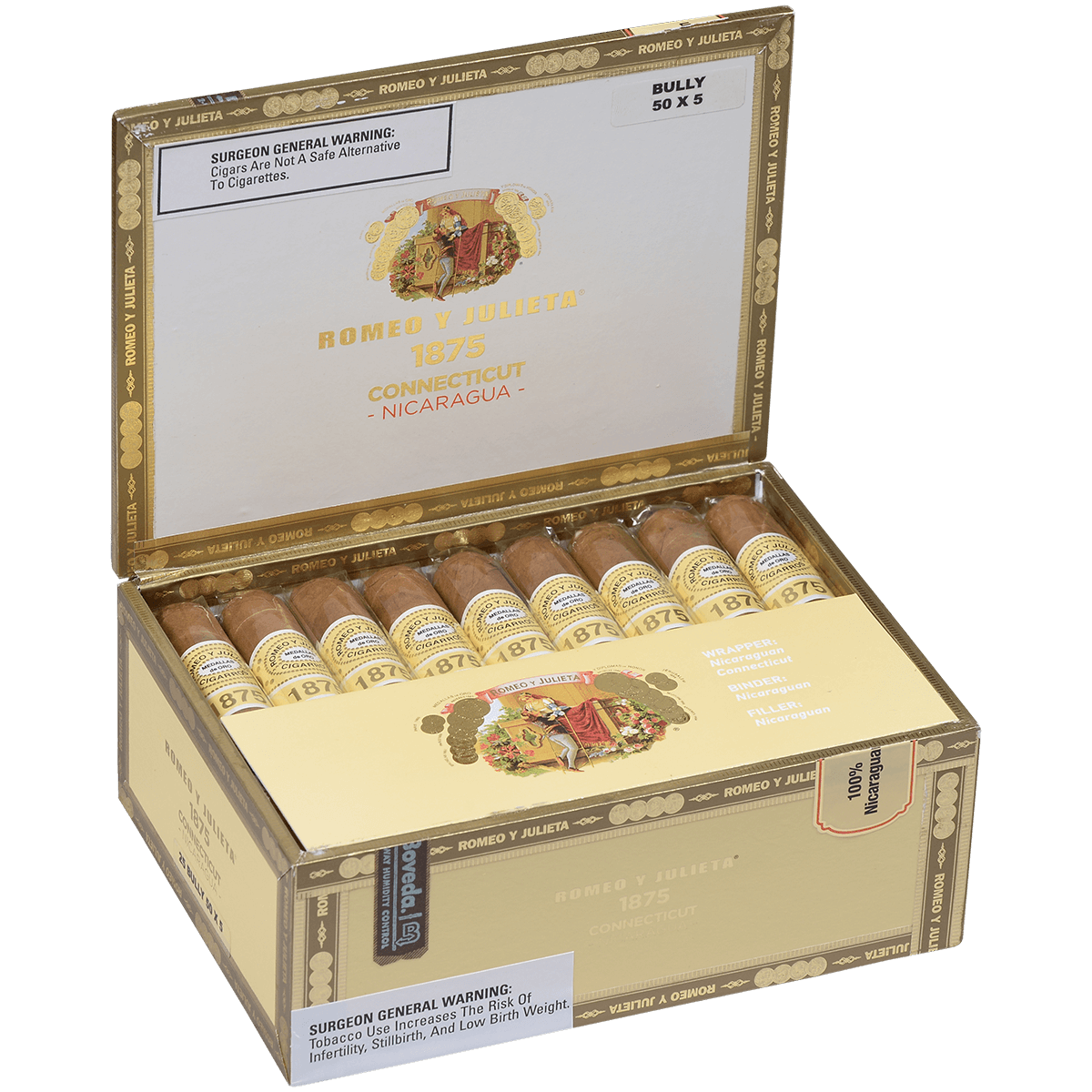 Romeo Y Julieta 1875 Connecticut Nicaragua Bully 25 Ct. Box 5.00X50