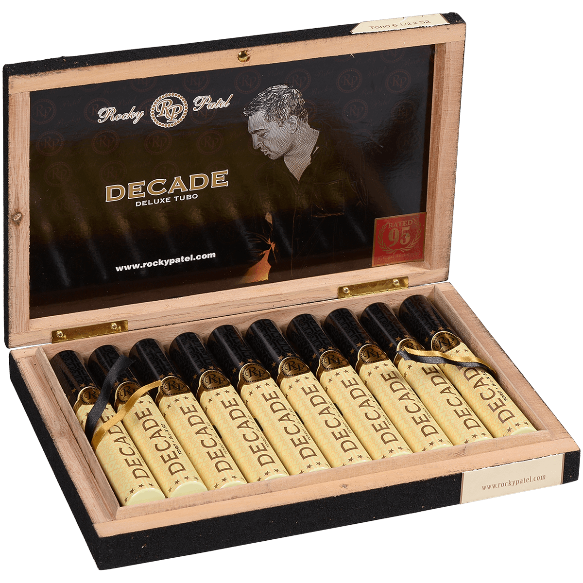Rocky Patel Decade Box-Pressed Toro Tubos 10 Ct. Box 6.50X52