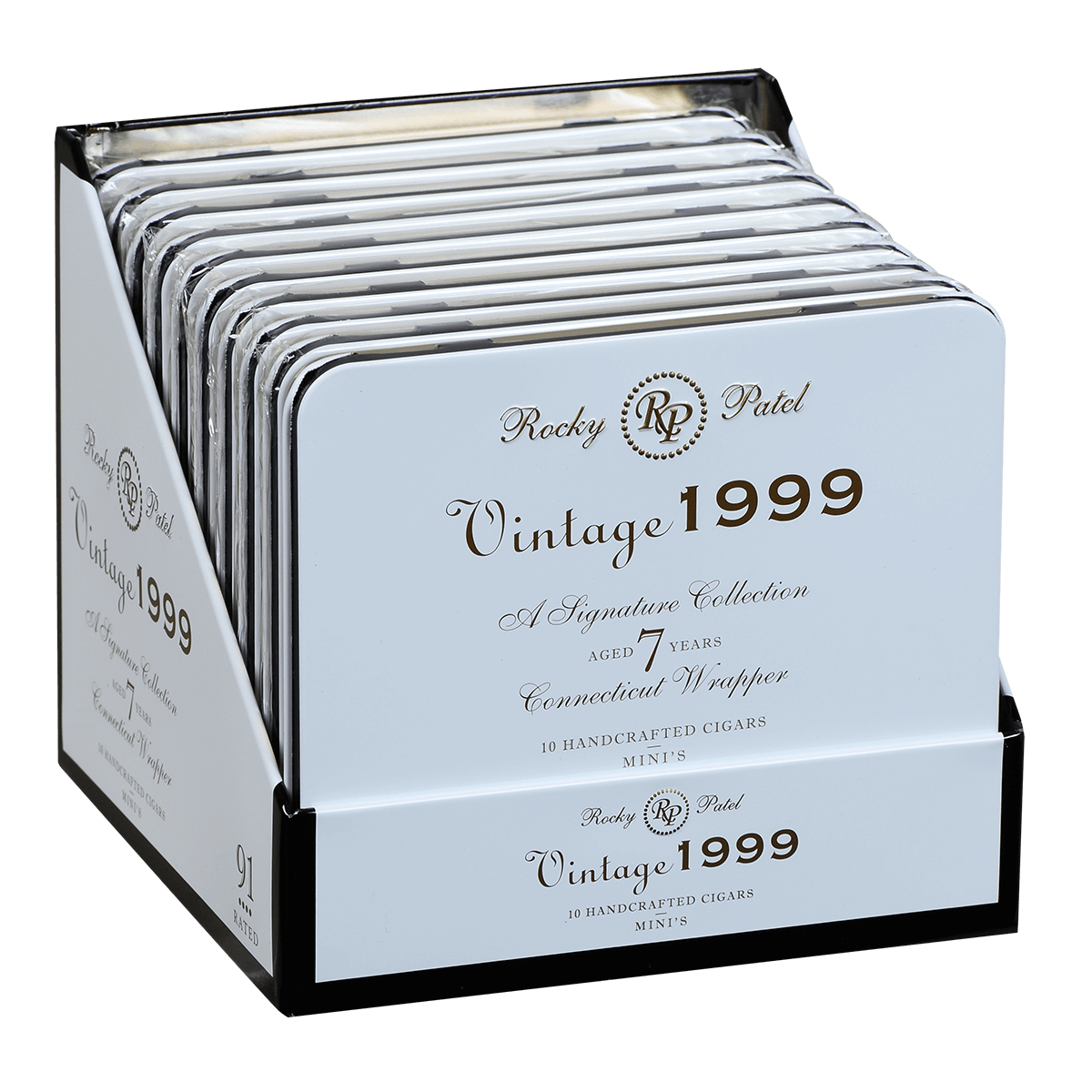 Rocky Patel Vintage 1999 Connecticut Mini'S 10/10 Tins 4.25X32