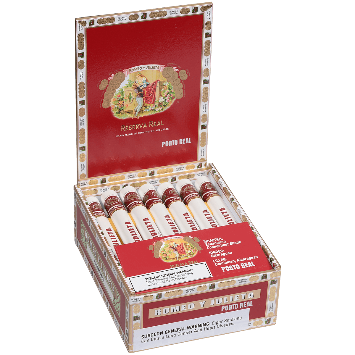 Romeo Y Julieta Reserva Real Porto Real Tubes 20 Ct. Box 7.00X36