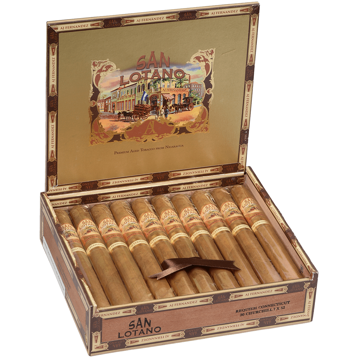 San Lotano Requiem Connecticut By Aj Fernandez Churchill 20 Ct. Box 7.00X52