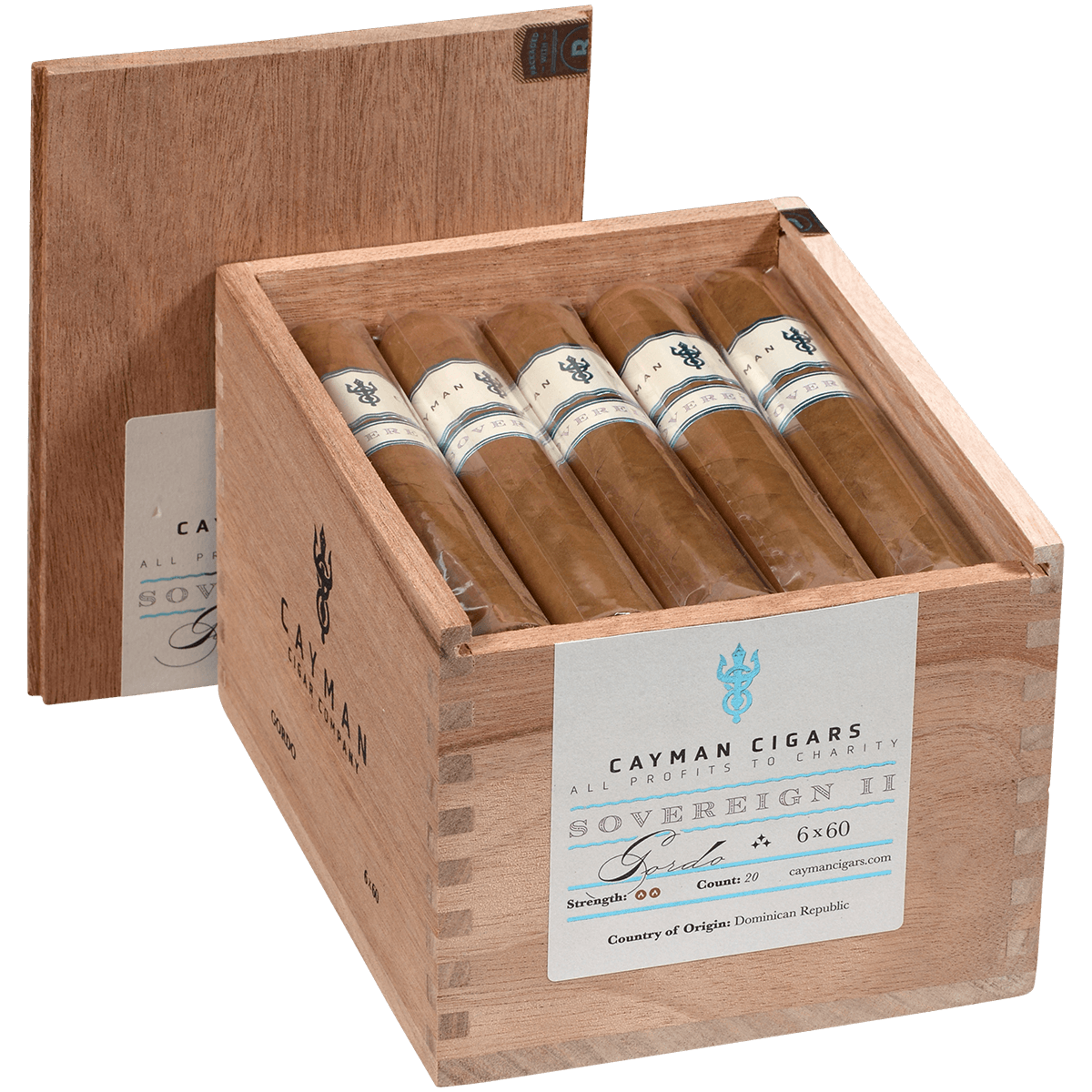 Cayman Cigars Sovereign No. 2 Gordo 20 Ct. Box 6.00X60