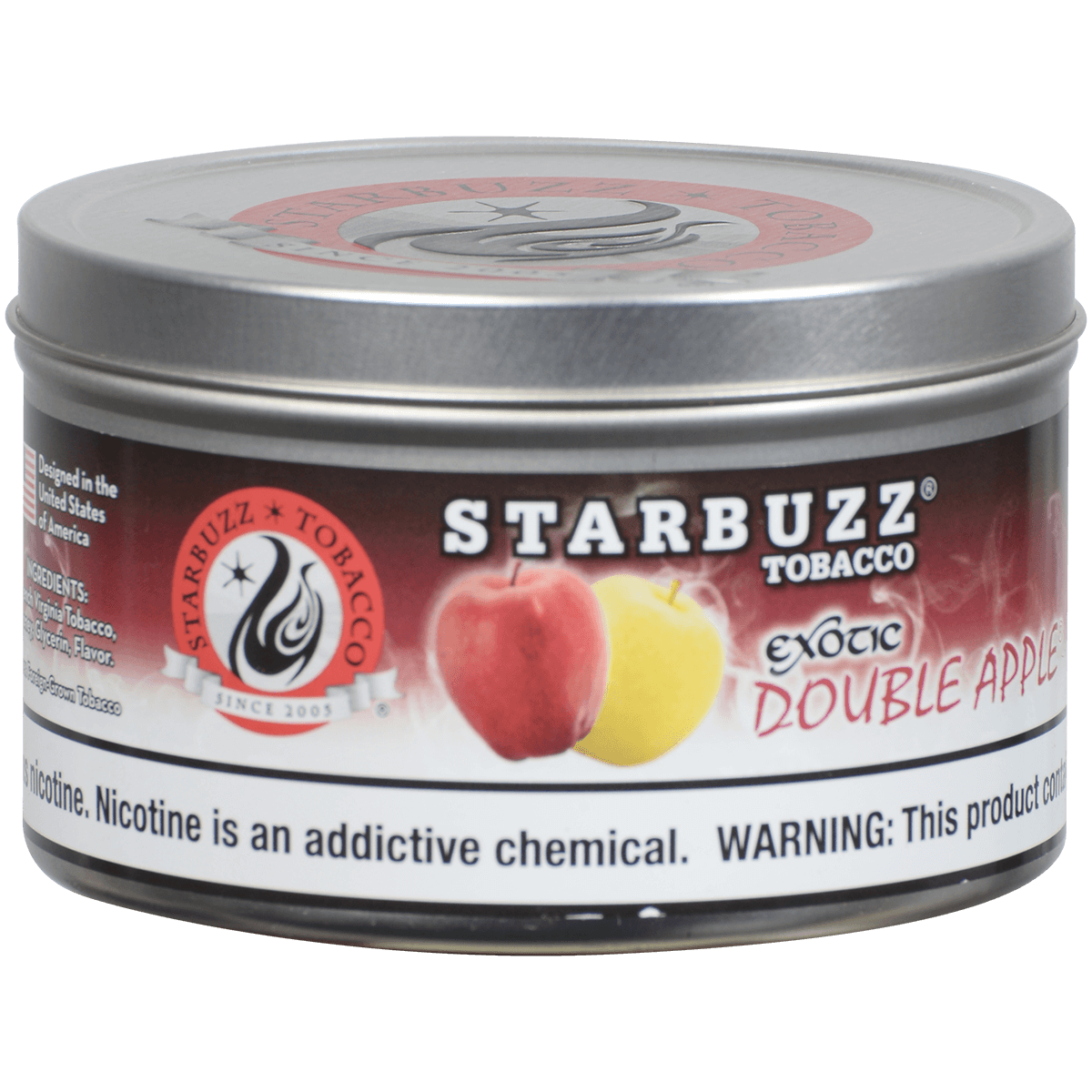 Starbuzz Hookah Tobacco Exotic Double Apple 250 Gram Tin 12 To A Case