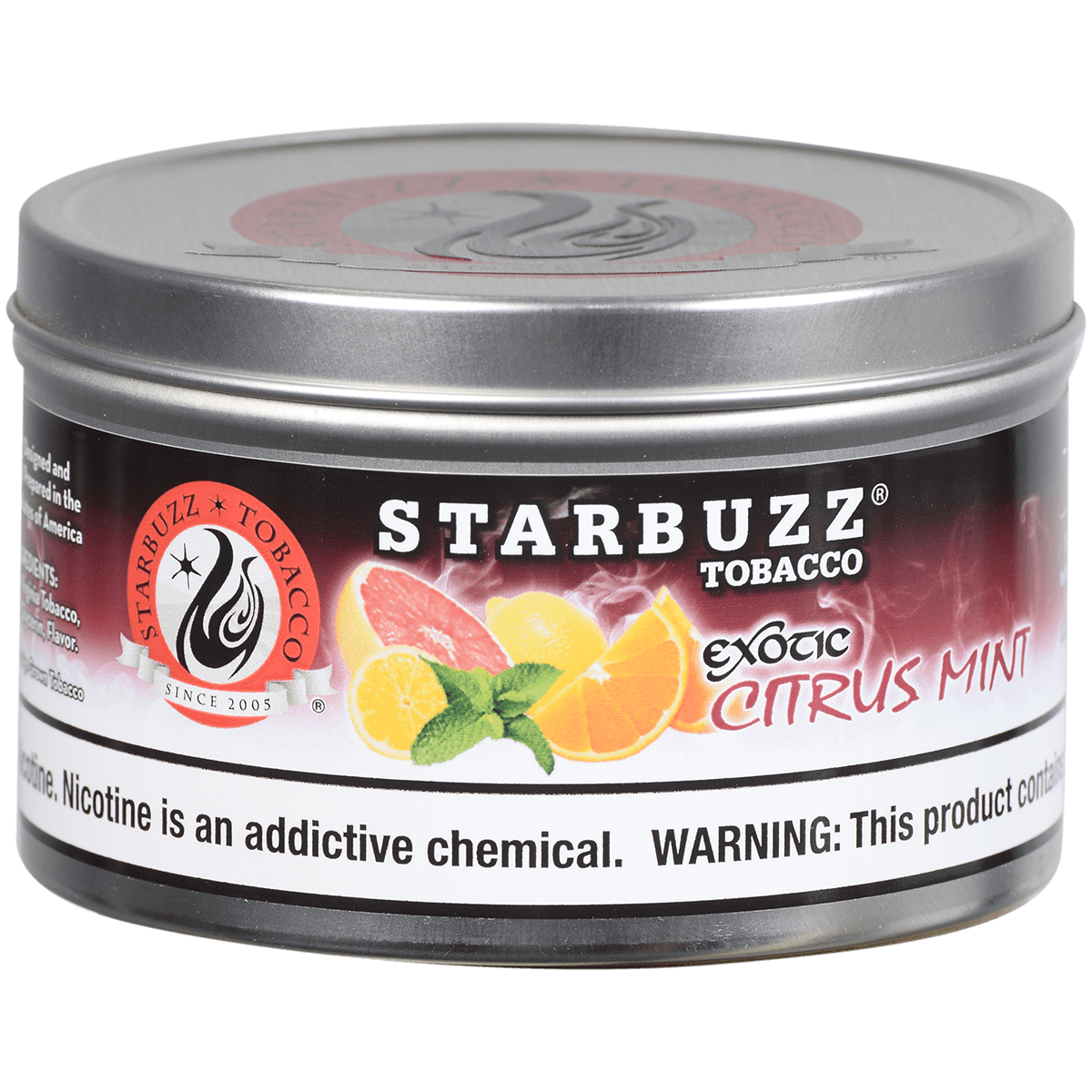 Starbuzz Hookah Tobacco Exotic Citrus Mint 250 Gram Tin 12 To A Case