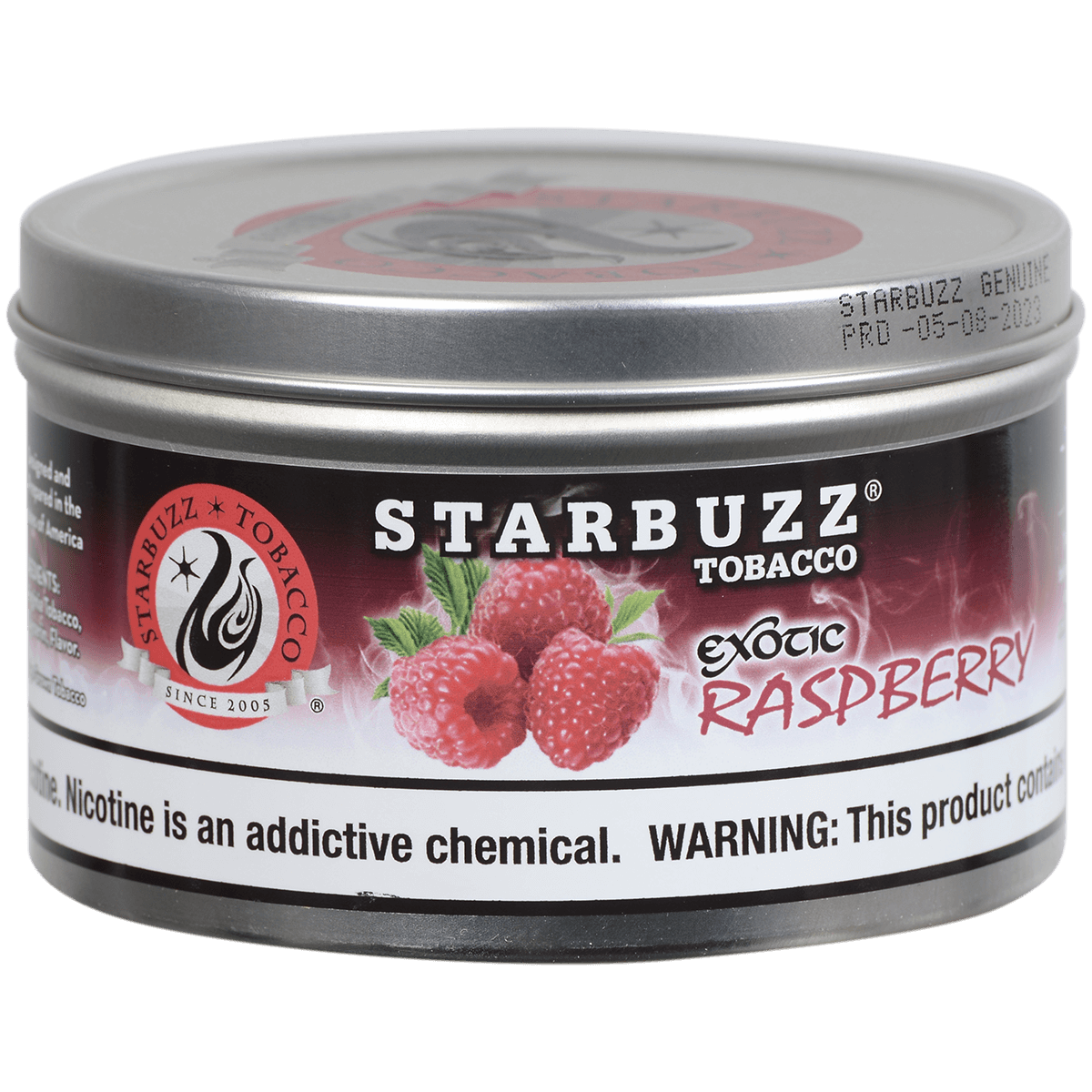 Starbuzz Hookah Tobacco Exotic Raspberry 250 Gram Tin 12 To A Case
