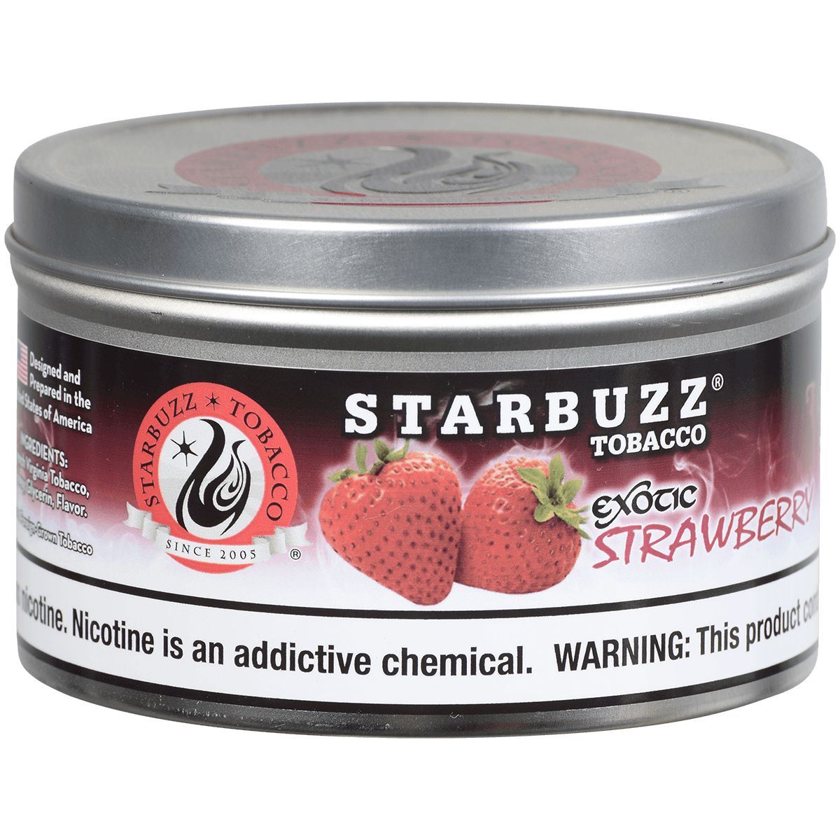 Starbuzz Hookah Tobacco Exotic Strawberry 250 Gram Tin 12 To A Case