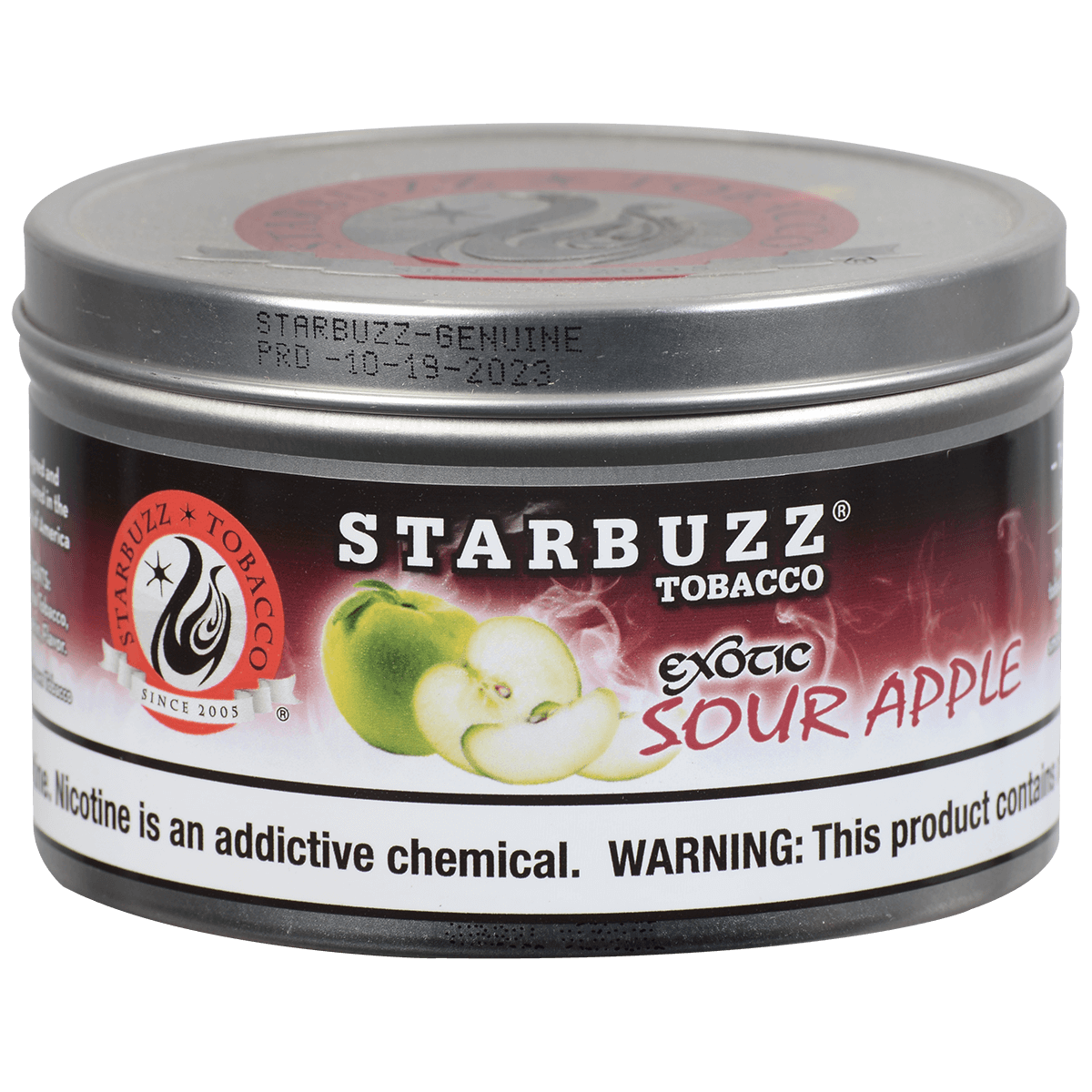 Starbuzz Hookah Tobacco Exotic Sour Apple 250 Gram Tin 12 To A Case