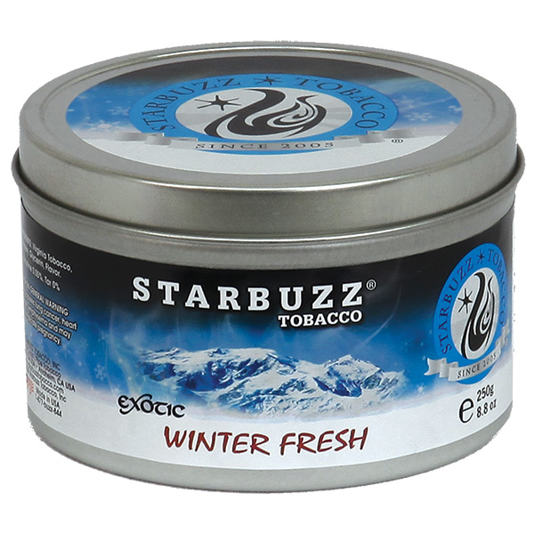 Starbuzz Hookah Tobacco Exotic Winter Fresh 250 Gram Tin 12 To A Case