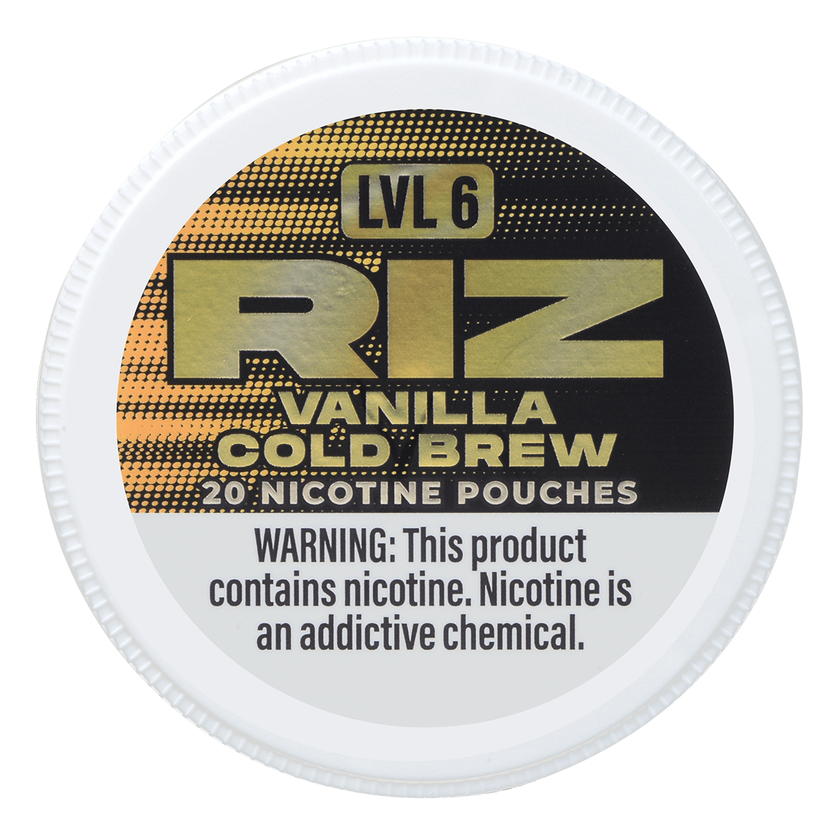 Riz Nicotine Pouches Vanilla Cold Brew 9Mg Lvl6 5Pk 20 Pouches/Can
