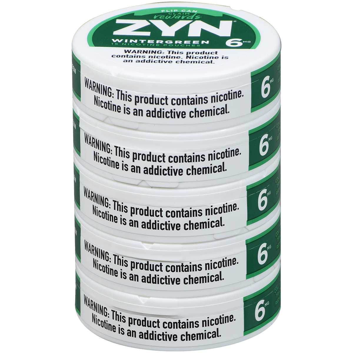 Zyn Nicotine Pouches Wintergreen 6 Mg 1/5 Tins