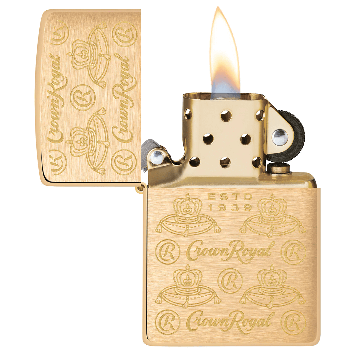 Zippo Crown Royal Engraved Brushed Brass