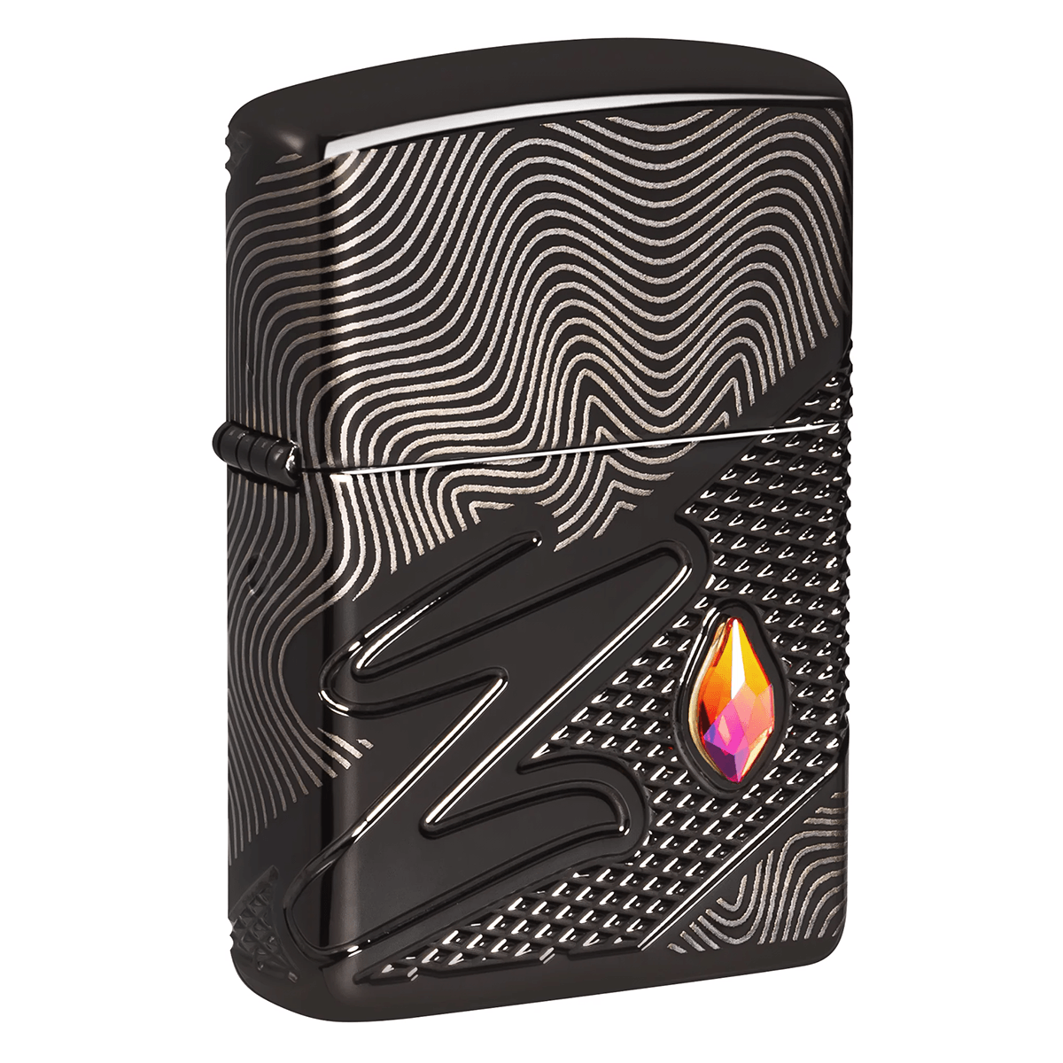 Zippo "Z" With Crystal High Polish Black