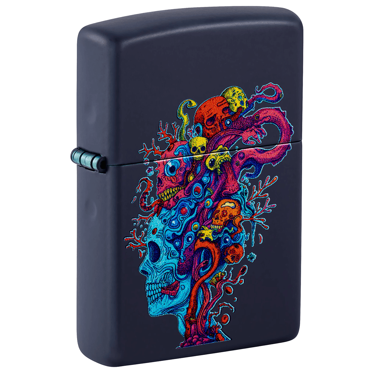 Zippo Colorful Skull Medusa Color Image Matte Navy Finish