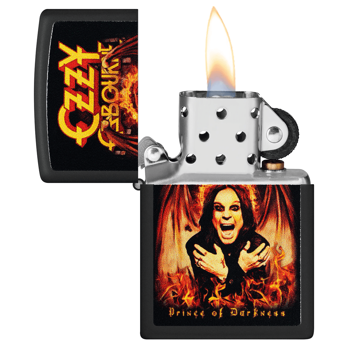 ZIPPO OZZY OSBOURNE PRINCE OF DARKNESS BLACK MATTE COLOR IMAGE