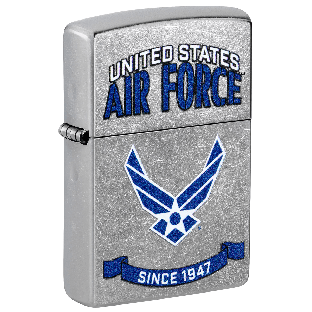 Zippo Us Air Force Blue Color Image Street Chrome