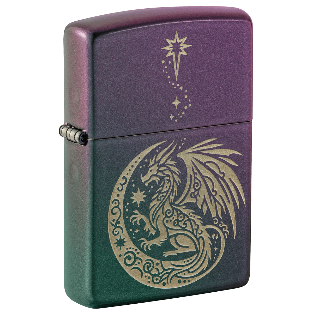 Zippo Fantasy Dragon Lazer Engrave Iridescent Finish