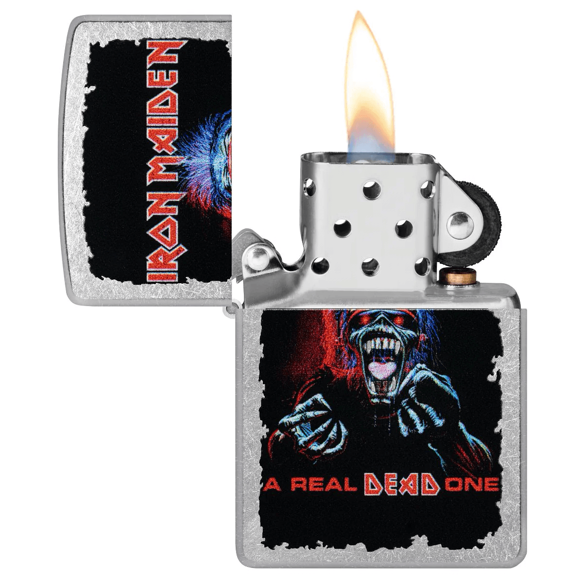 ZIPPO IRON MAIDEN A REAL DEAD ONE STREET CHROME COLOR IMAGE