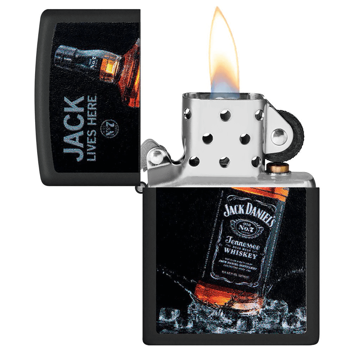 Zippo Jack Daniels Jack Lives Here Matte Black