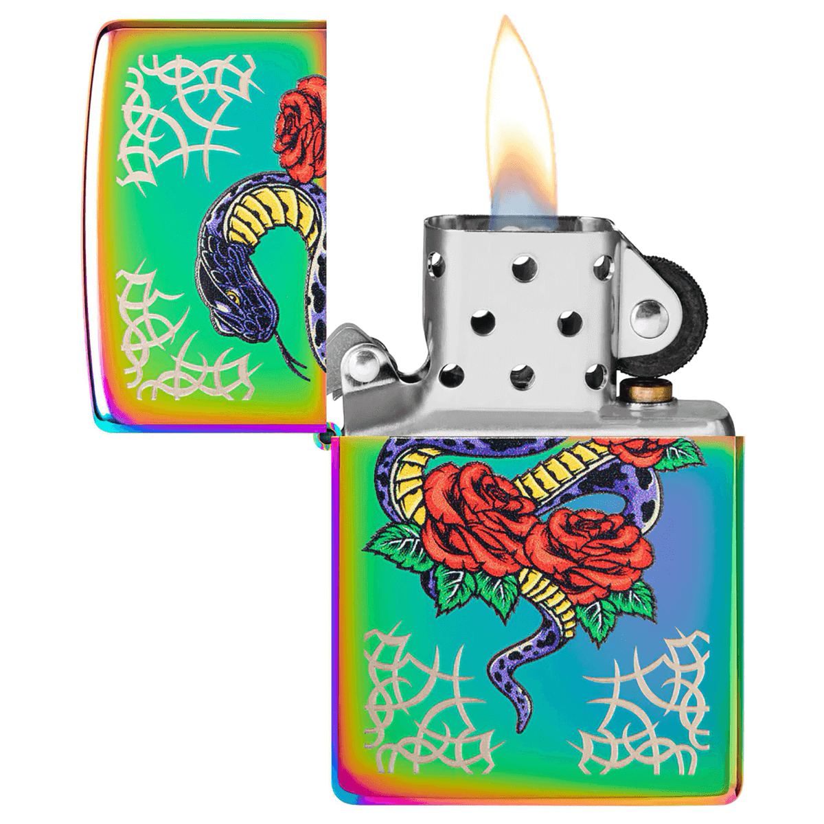 Zippo Snake And Roses Multicolor Finsh