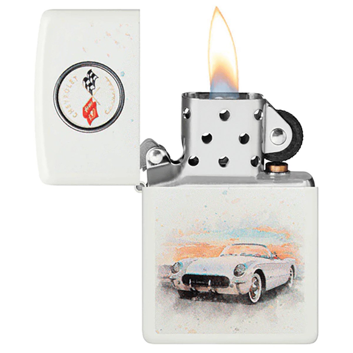 Zippo Chevrolet Corvette First Gen Matte White