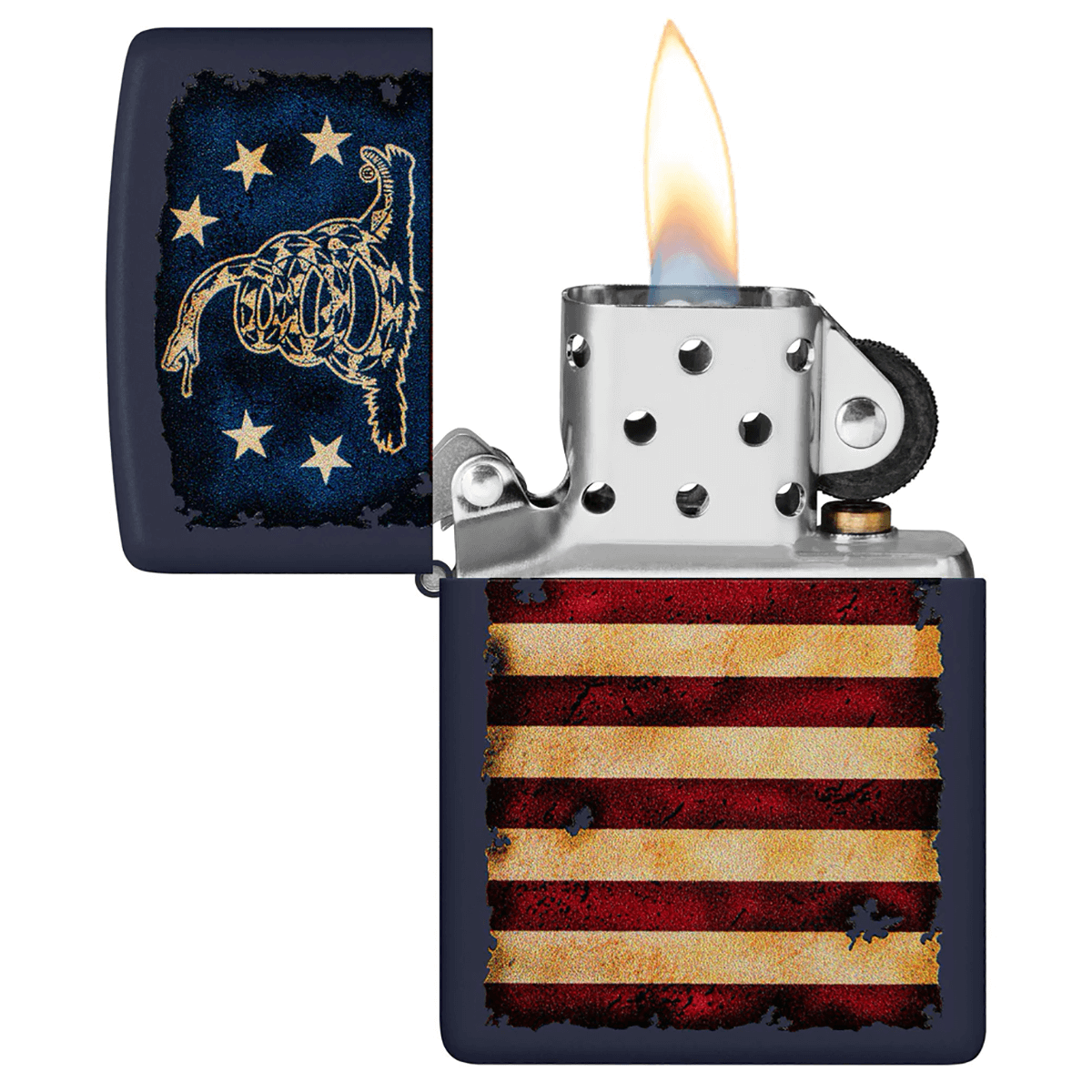 Zippo DonT Tread On Me Flag Design Matte Navy