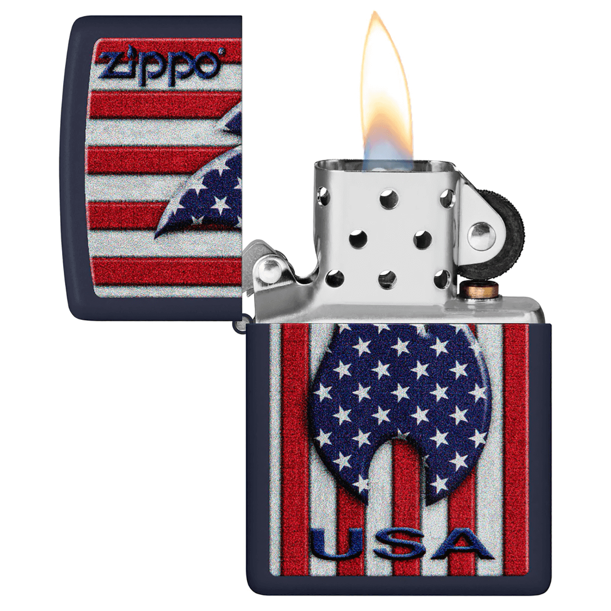 Zippo Patriotic Zippo Flame Navy Matte