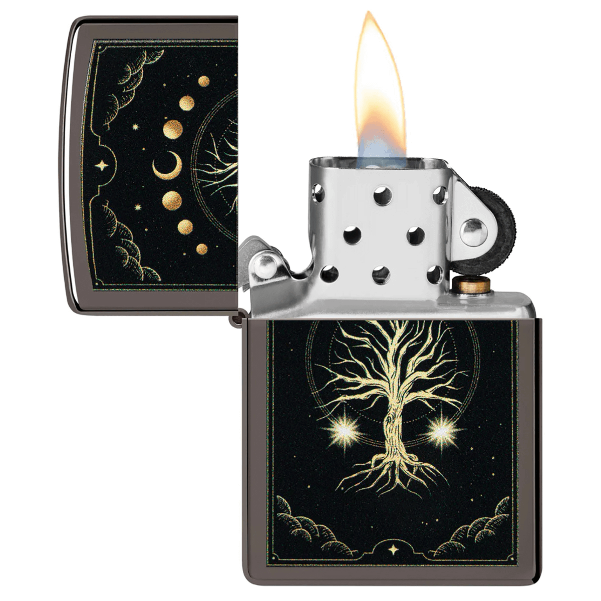 Zippo Mystical Tree Of Life Black Ice