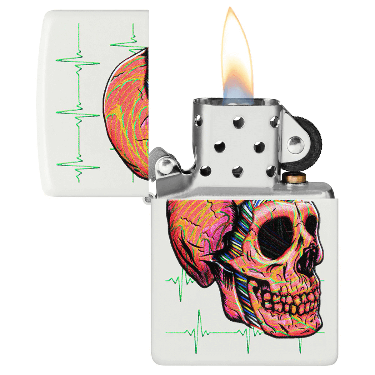 Zippo Cyber Skull White Matte