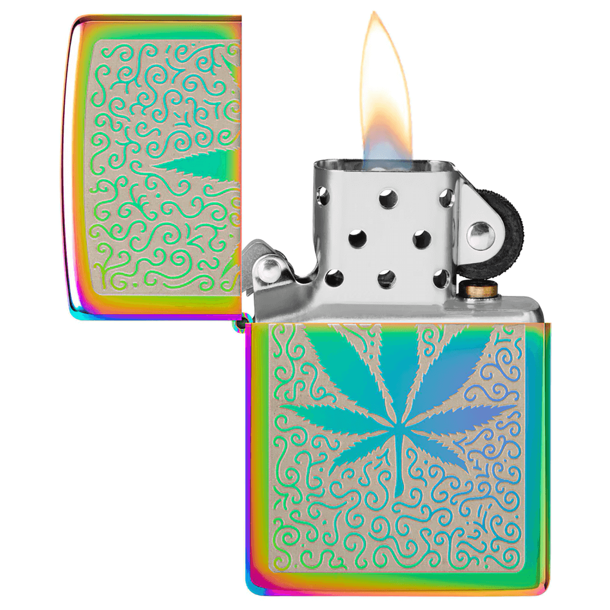 Zippo Leaf Engraved Multi Color Finish