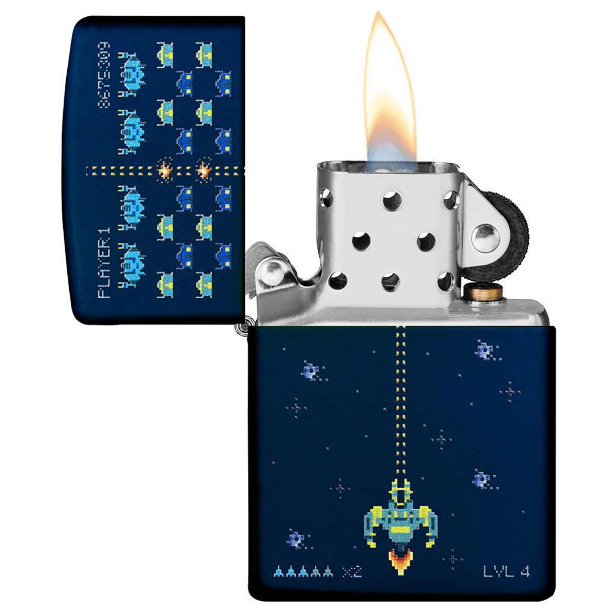 Zippo Vintage Arcade Game Navy Matte