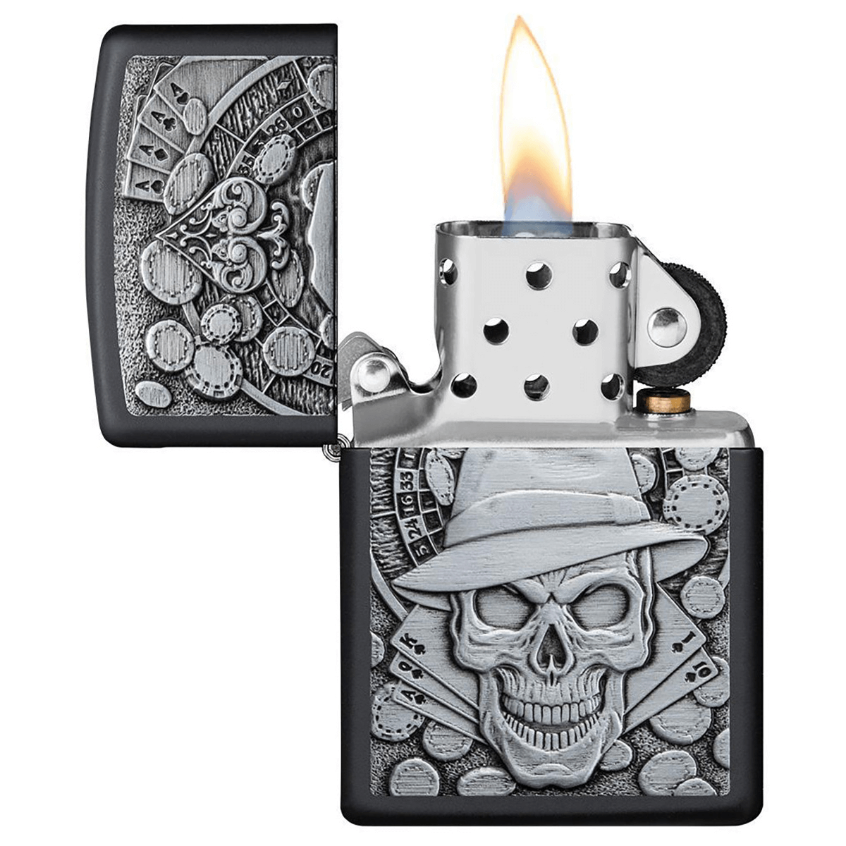Zippo Gambling Skull Black Matte
