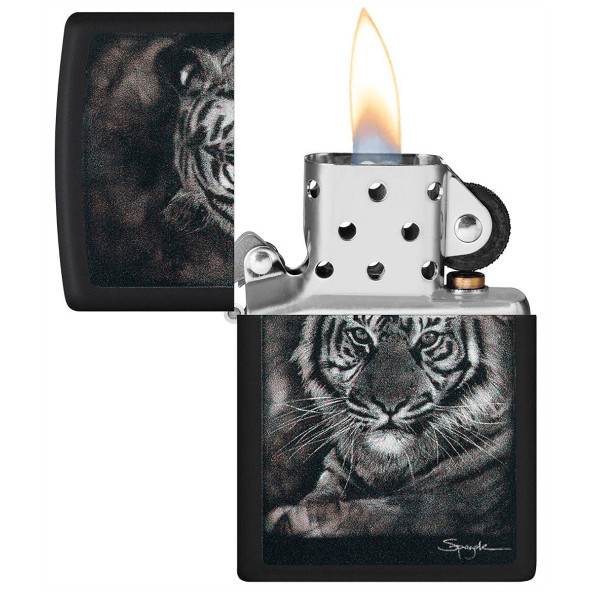 Zippo Black Matte Spazuk Tiger
