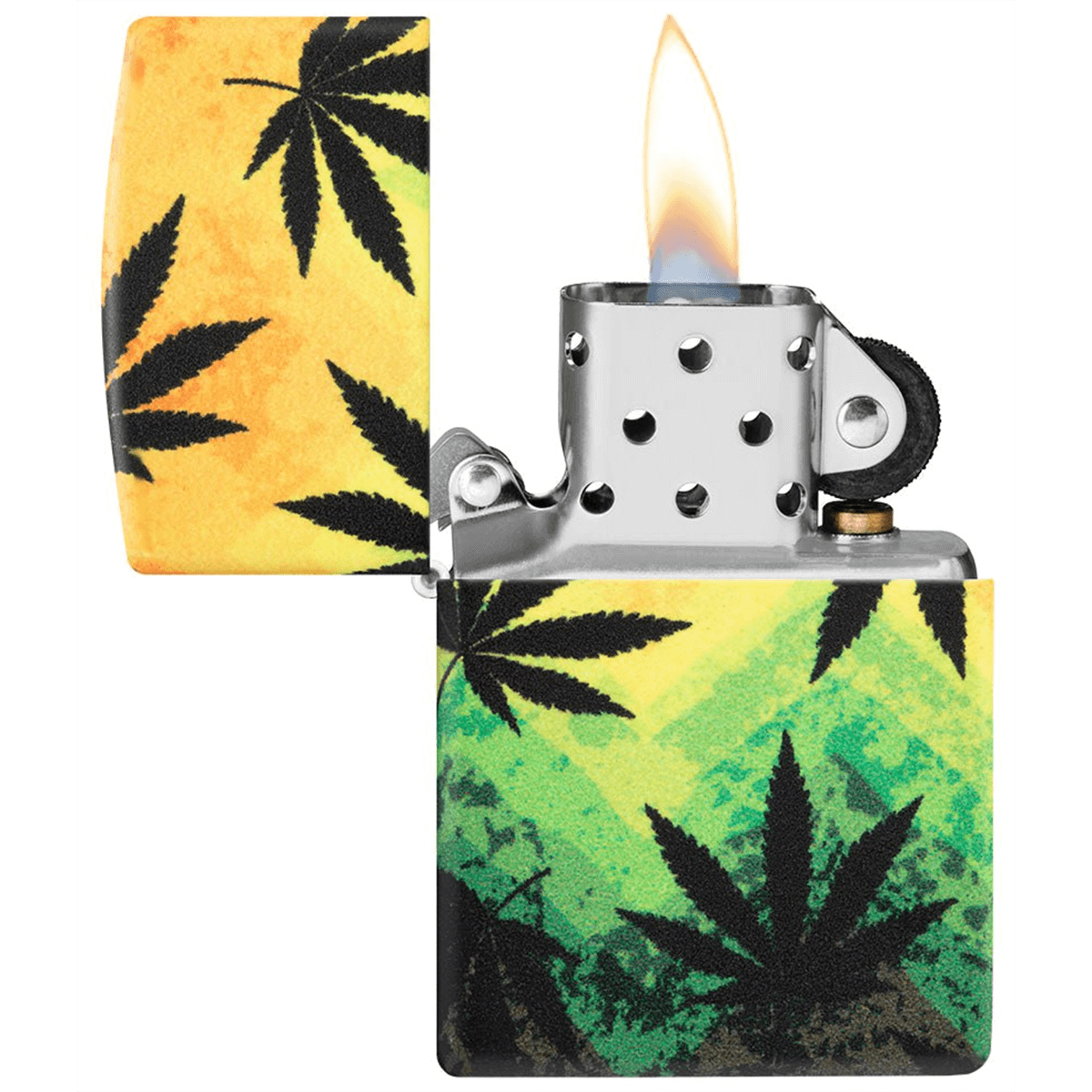 Zippo Matte Multi-Color Leaf Design