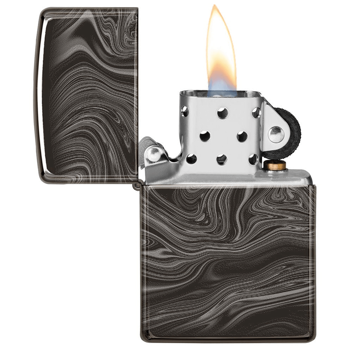 Zippo High Polish Black Marble Pattern