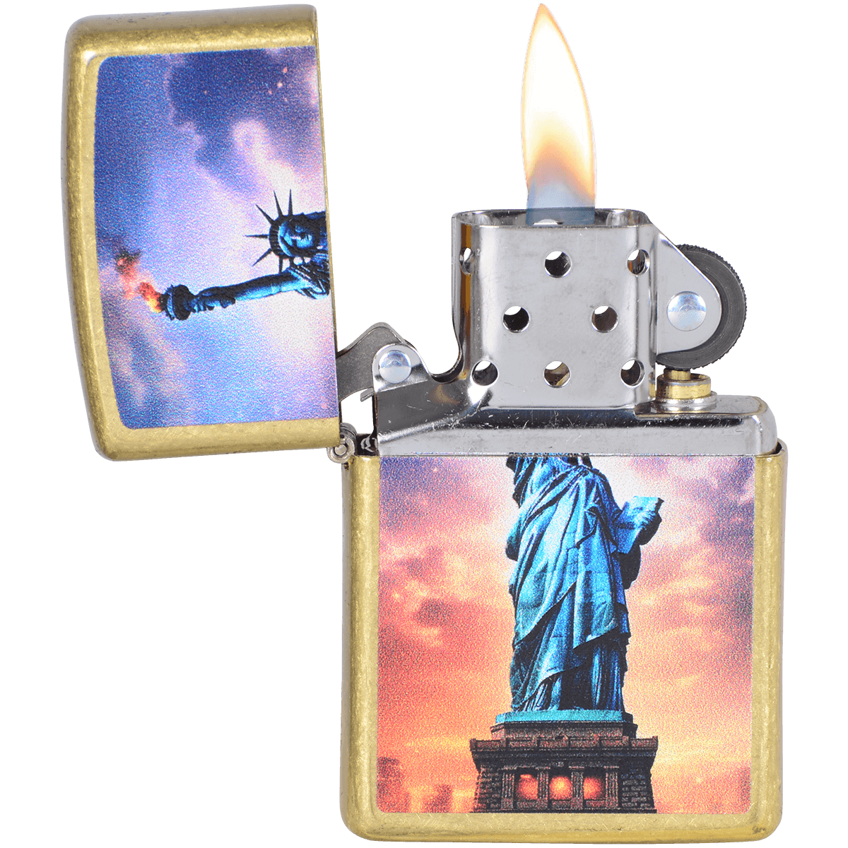 Zippo Pk Collection Statue Of Liberty Street Brass