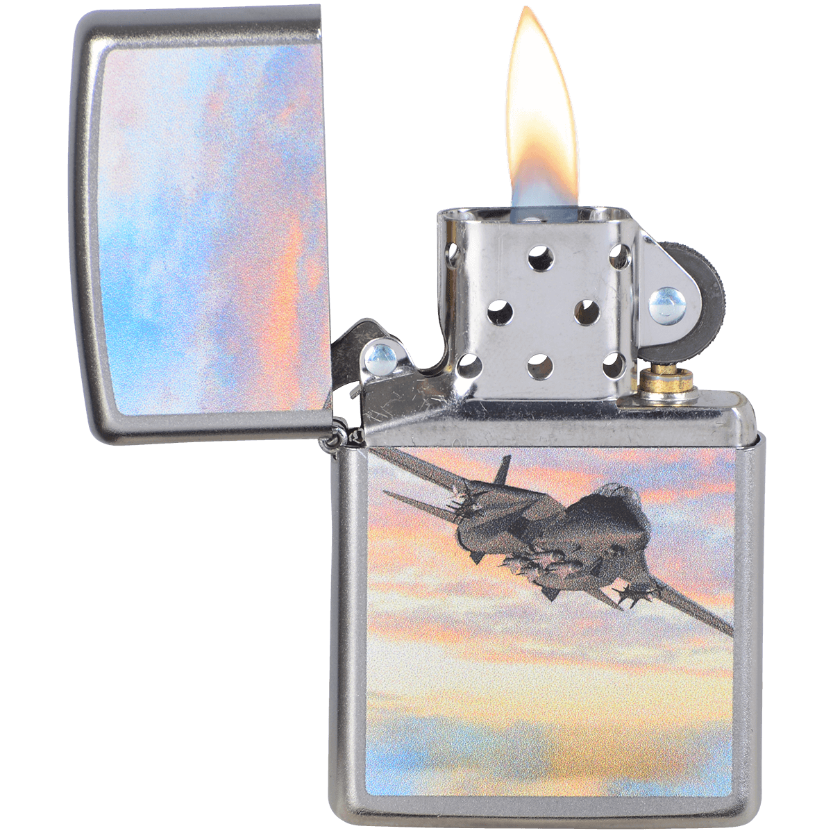 Zippo Pk Collection Fighter Jet Satin Chrome