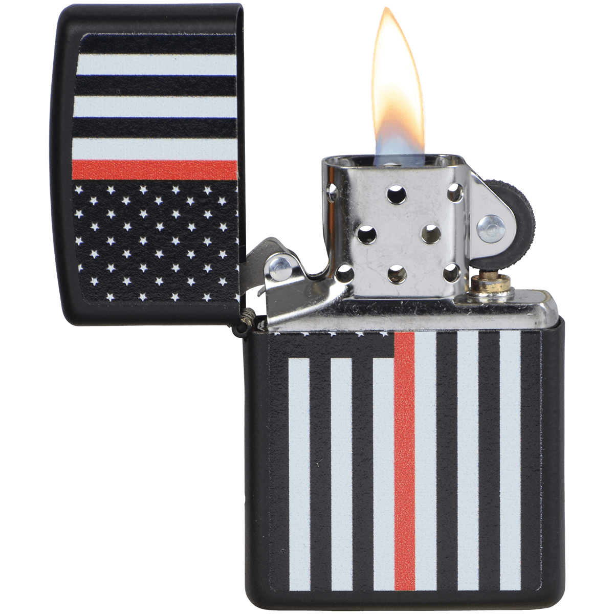 Zippo Pk Collection Firefighter Flag Black Matte
