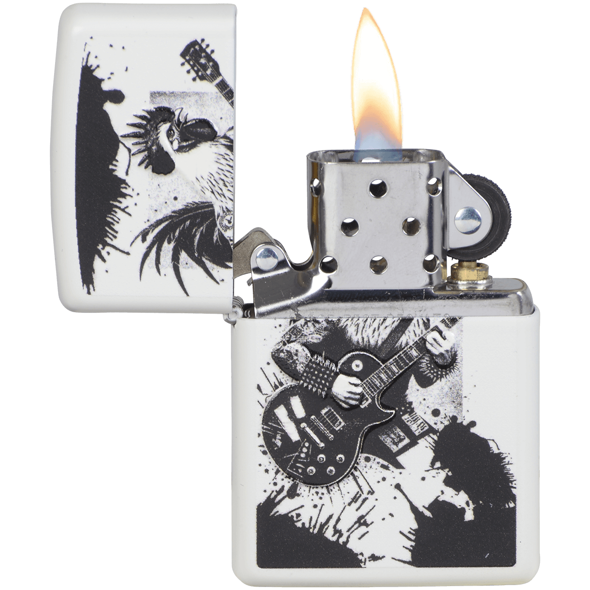 Zippo Pk Collection Rock & Roll Chicken White Matte