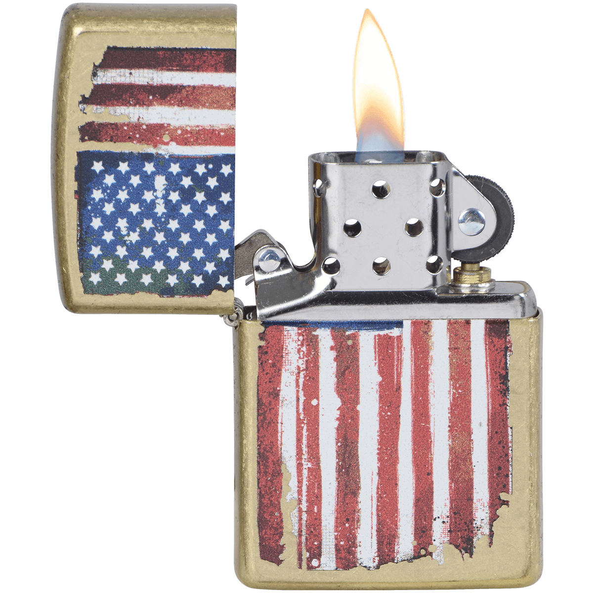 Zippo Pk Collection Grunge American Flag Color Image