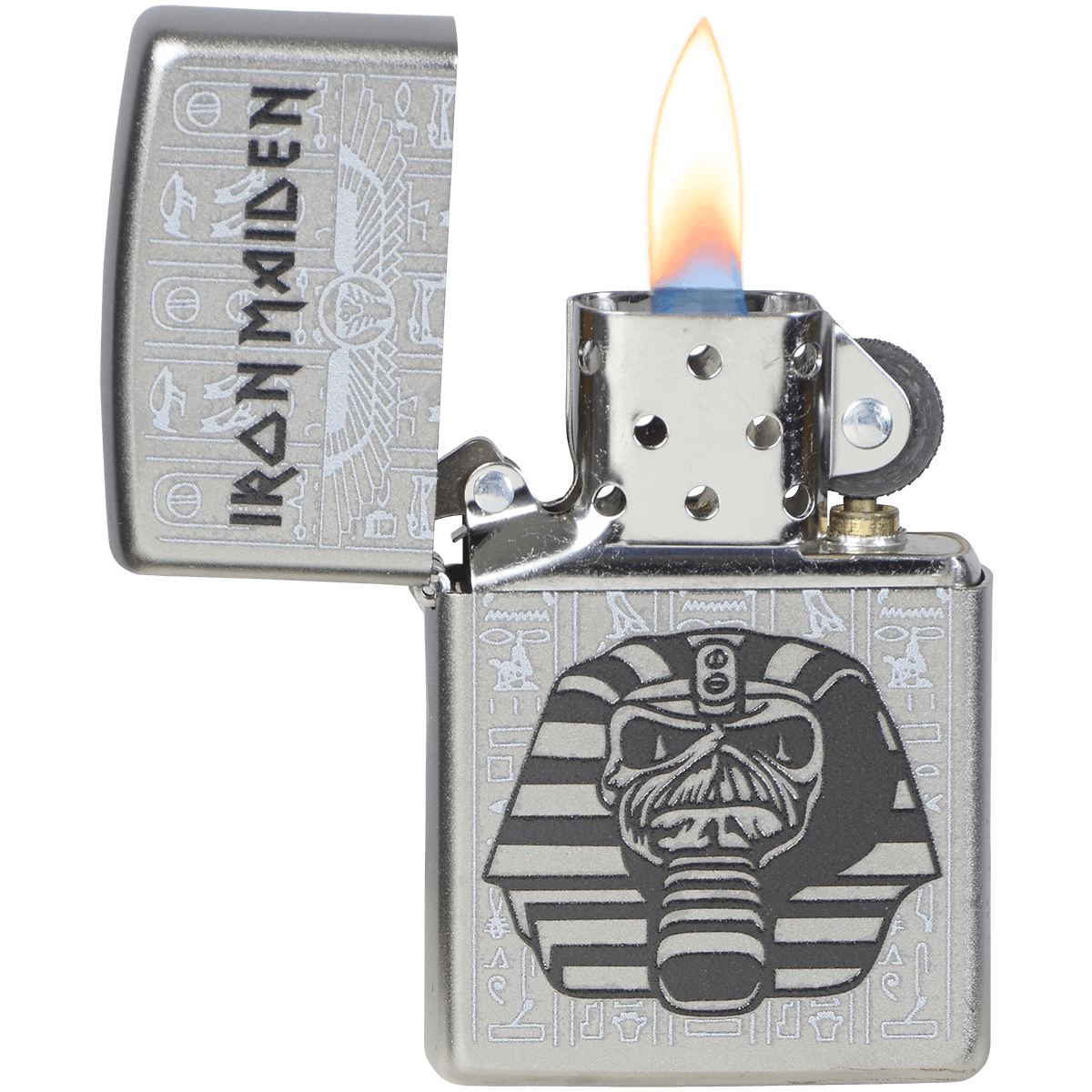 Zippo Pk Collection Iron Maiden Egyptian Skull Satin Chrome